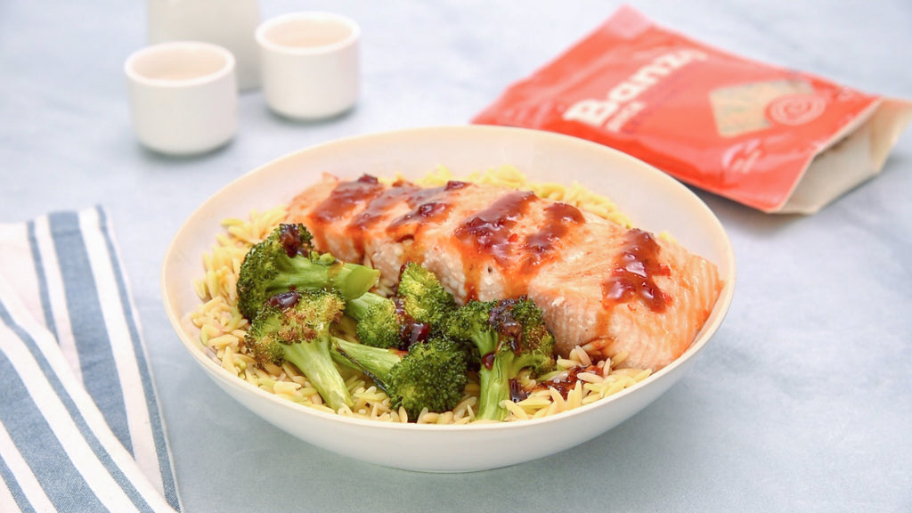 Sweet Chili Salmon & Broccoli Rice Bowl