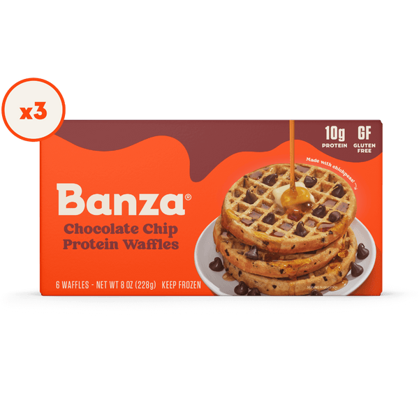 Waffles proteicos con chispas de chocolate