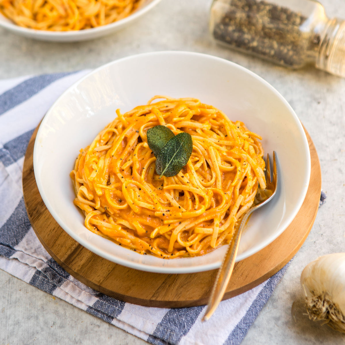 Linguini de calabaza vegano 