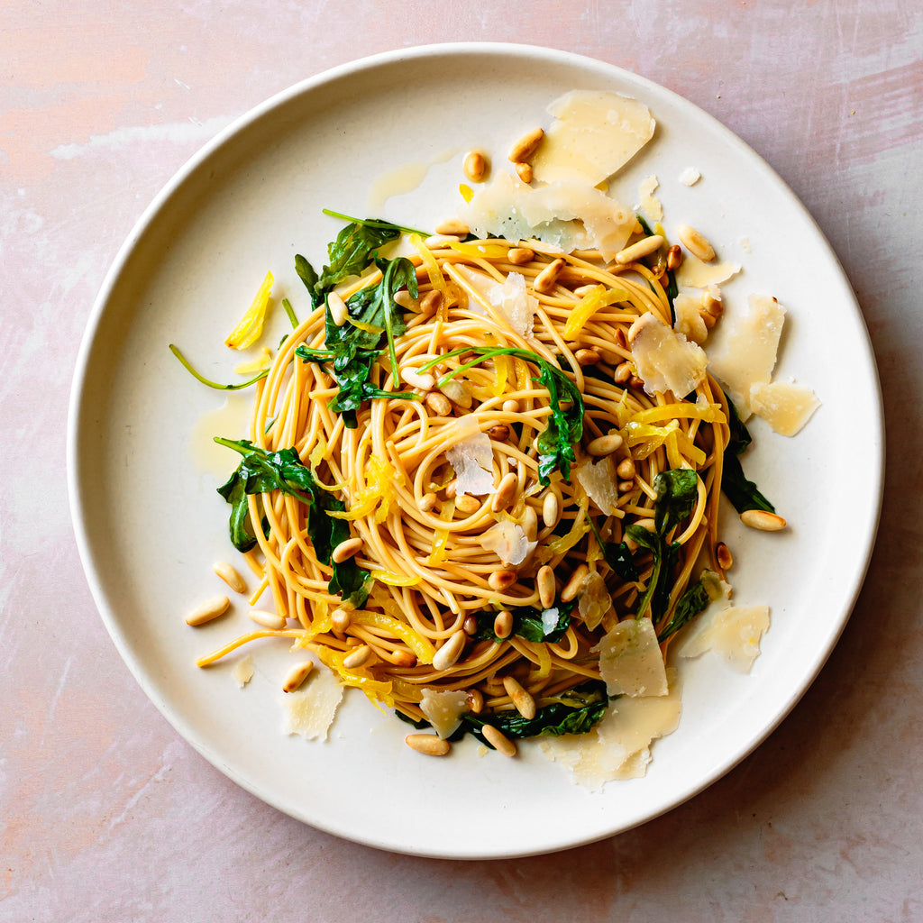 Spaghetti with Parm & Greens