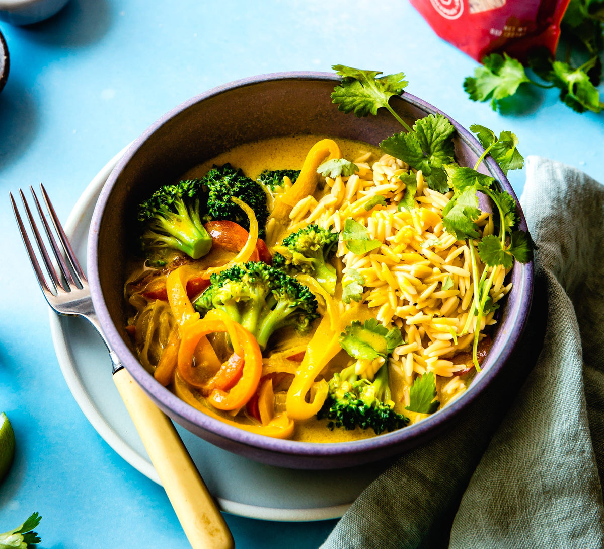 Vegetable Curry with Chickpea Rice