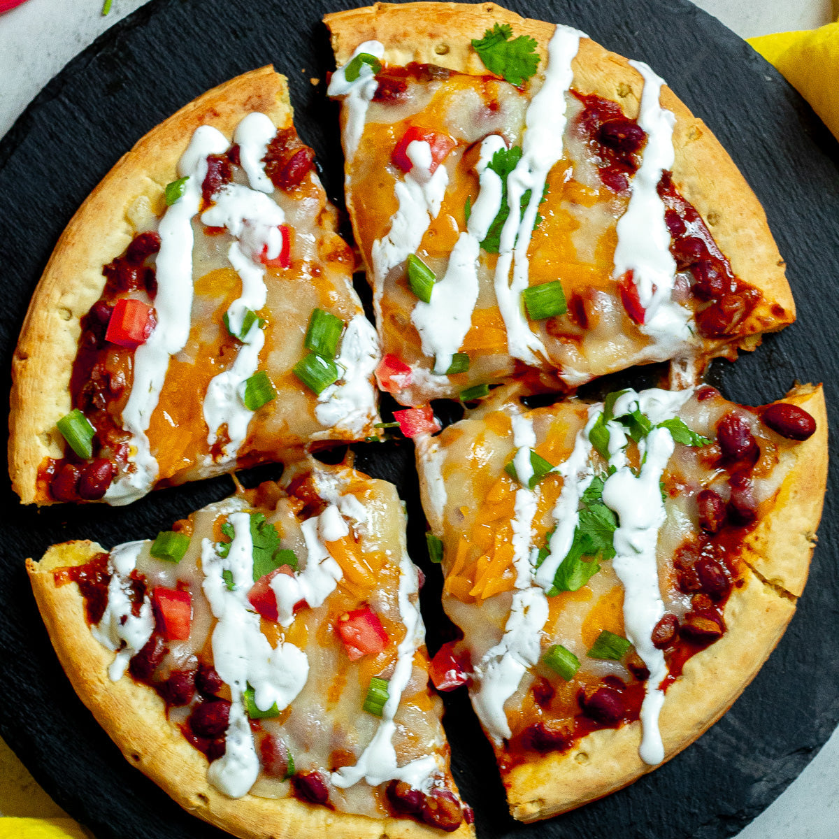 Pizza de queso y chile