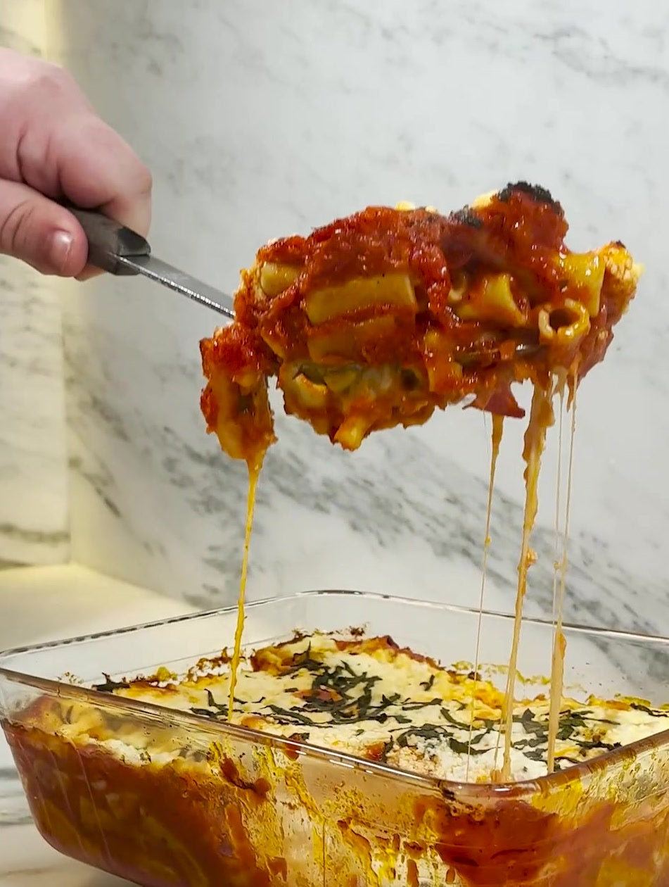 Ziti vegetariano al horno sin hervir