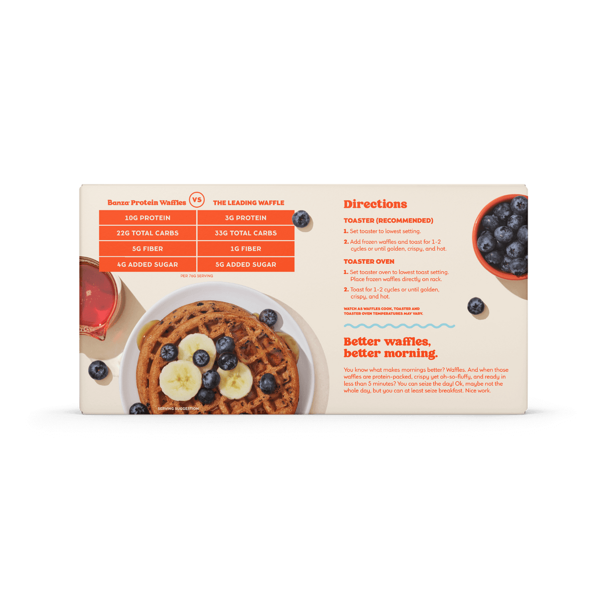 Waffles proteicos de arándanos
