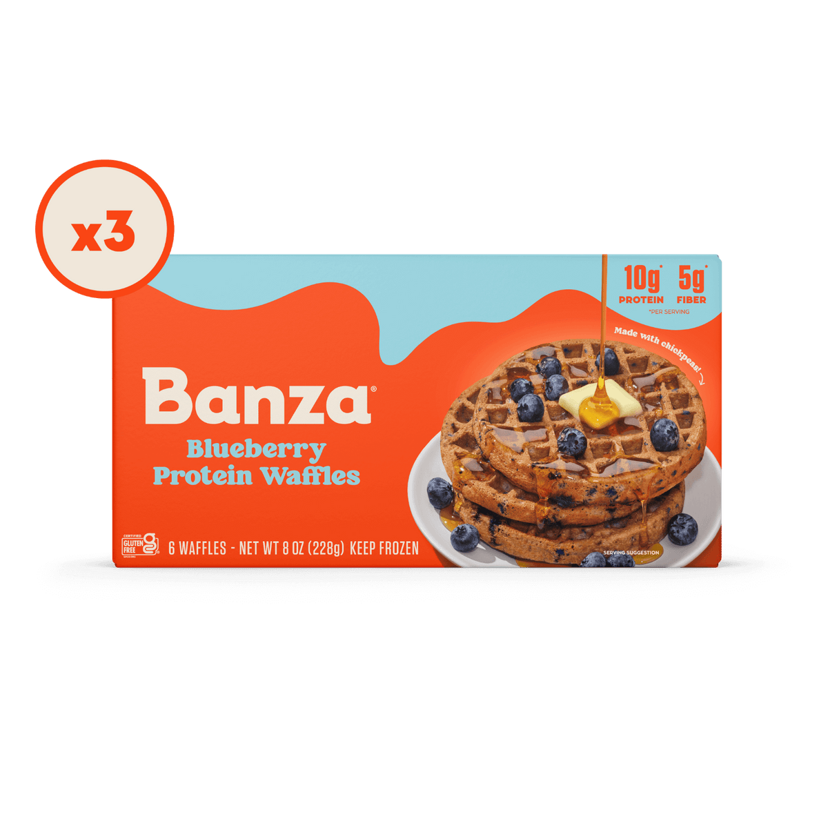 Waffles proteicos de arándanos