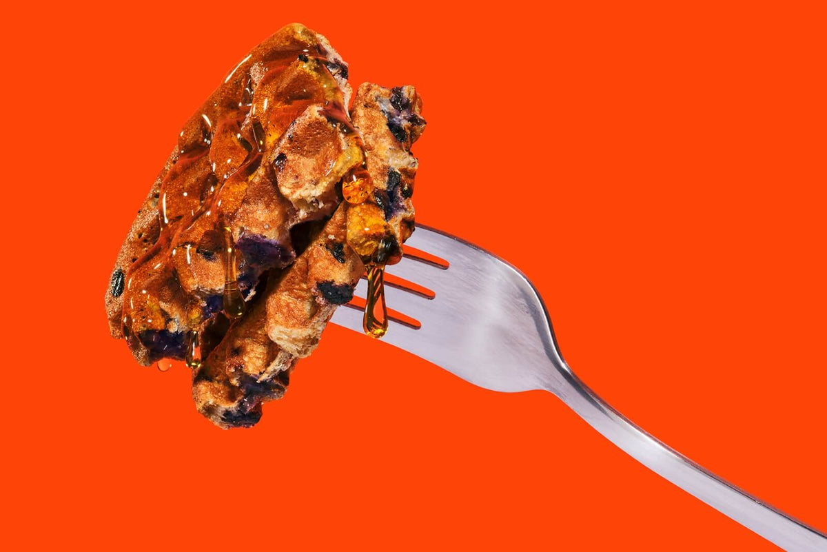 Waffles proteicos de arándanos