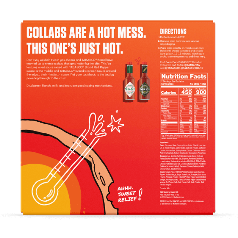 Banza x TABASCO® Hotter by the Bite Pizza