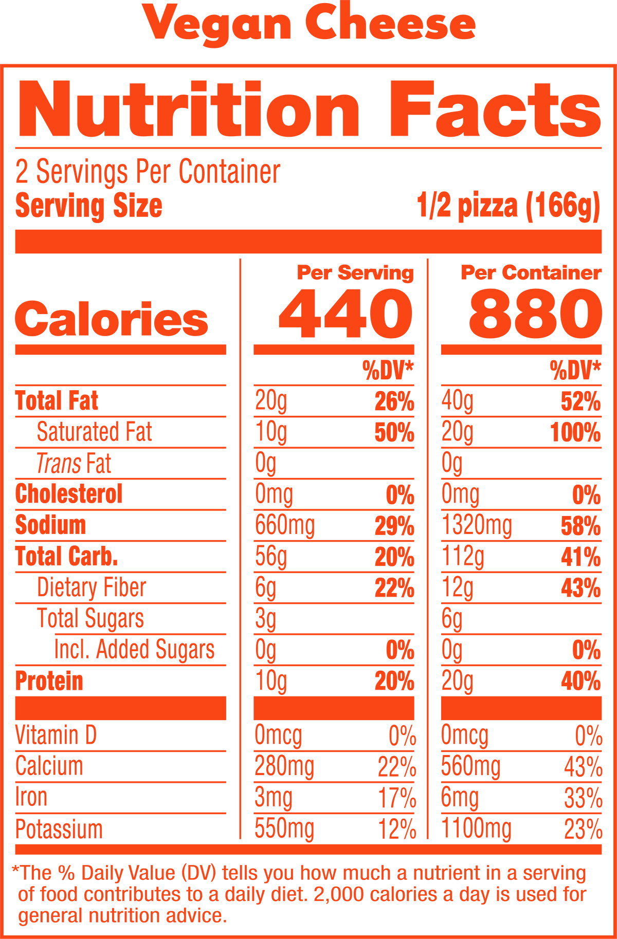 III. Nutritional Profile of Dairy-Free Cheese Pizza